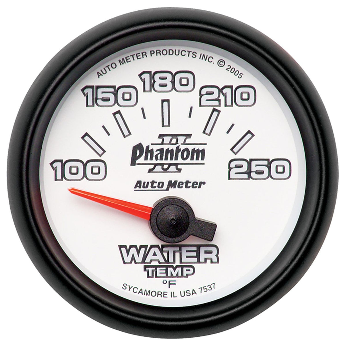 AutoMeter 7537 Phantom II 52.4mm Short Sweep Electric 100-250 Degrees F Water Temperature Gauge