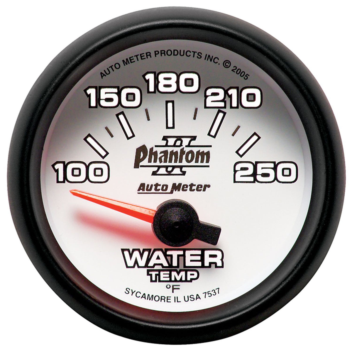 AutoMeter 7537 Phantom II 52.4mm Short Sweep Electric 100-250 Degrees F Water Temperature Gauge