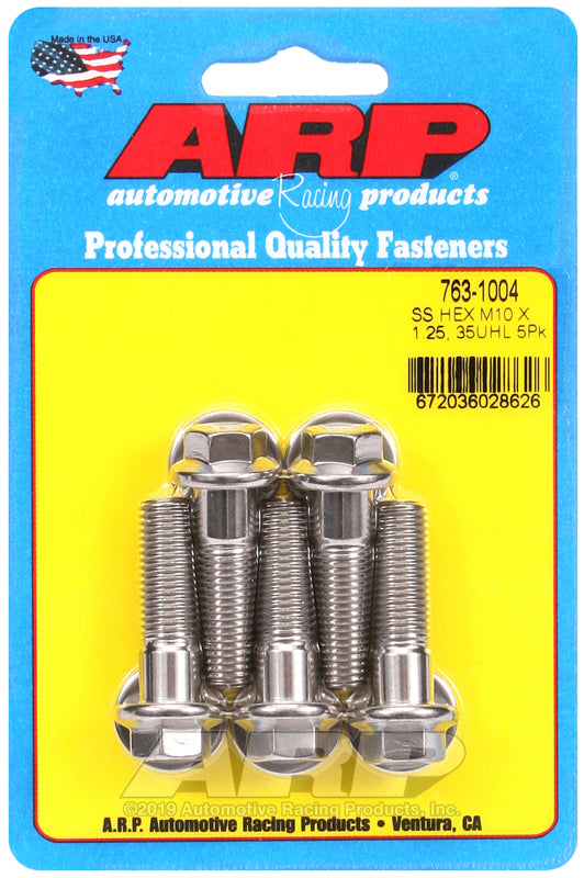 ARP 763-1004 M10 x 1.25 x 35mm Hex SS Bolts (5/pkg)
