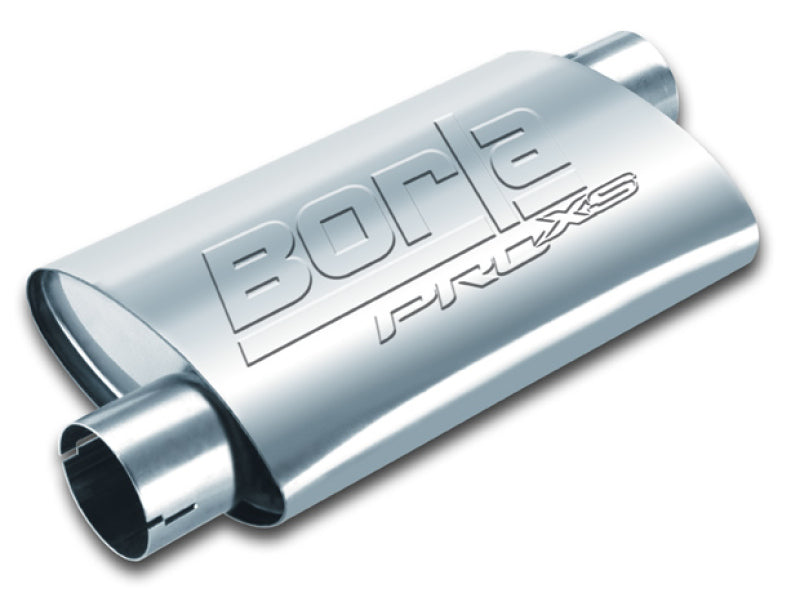 Borla 400491 Universal Pro-XS Muffler Oval 3in Inlet/Outlet Offset/Offset Notched Muffler - #400491