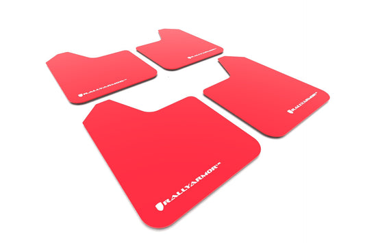 Rally Armor UR Mud Flaps - Universal - Red/White Logo - #MF12-UR-RD/WH