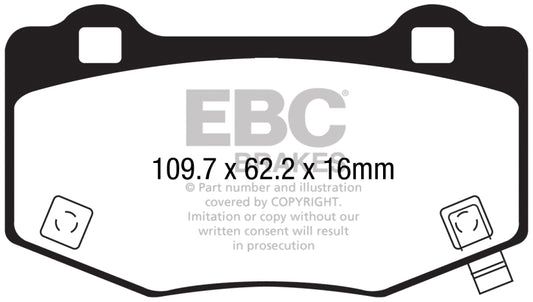 EBC 15-17 Ford Mustang Shelby GT350/GT350R Yellowstuff Rear Brake Pads DP43056R
