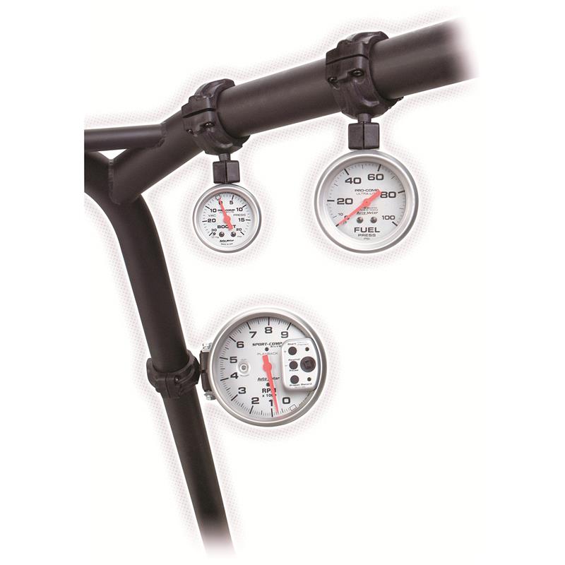 AutoMeter 48003 2-1/16in Black Roll Pod Gauge Mount for 1-5/8in Roll Cage