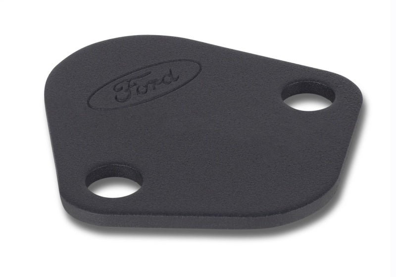Ford Racing Fuel Pump Block Off Plate - Black Crinkle Finish with Ford Oval