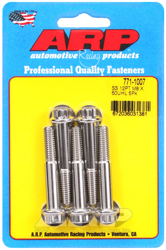 ARP 771-1007 M8 x 1.25 x 50mm 12pt SS Bolts