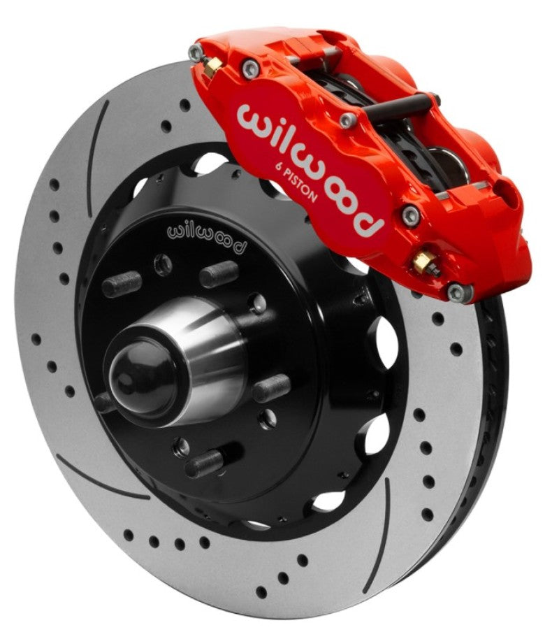 Wilwood Forged Narrow Superlite 6R Front Big Brake Kit 14in Rotors 63-87 C10 - Red - #140-15942-DR