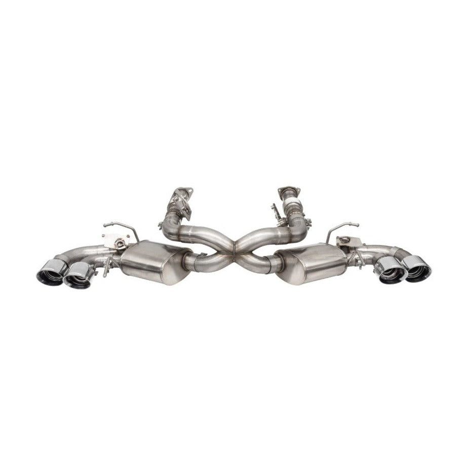 Corsa 2020-25 Corvette C8 3in Valved Cat-Back 4.5in Pol Quad Tips - Fits Factory Perf Exhaust with AFM