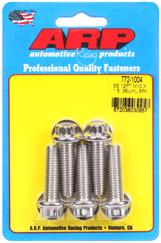 ARP 772-1004 M10 x 1.50 x 35mm 12pt SS Bolts (5/pkg)