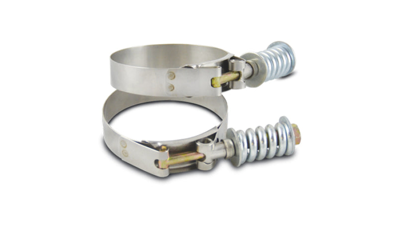 Vibrant SS T-Bolt Clamps Pack of 2 Size Range: 3.53in to 3.83in OD