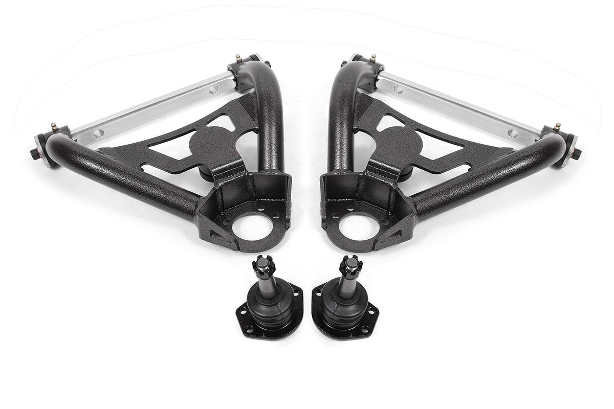 BMR 64-72 A-Body Pro-Touring Upper A-Arms with Tall Ball Joint (Delrin) - Black Hammertone