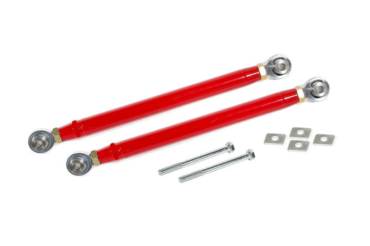 BMR 2016-2024 6th Gen Camaro Rear Double Adj. Rod Ends Toe Rods - Red