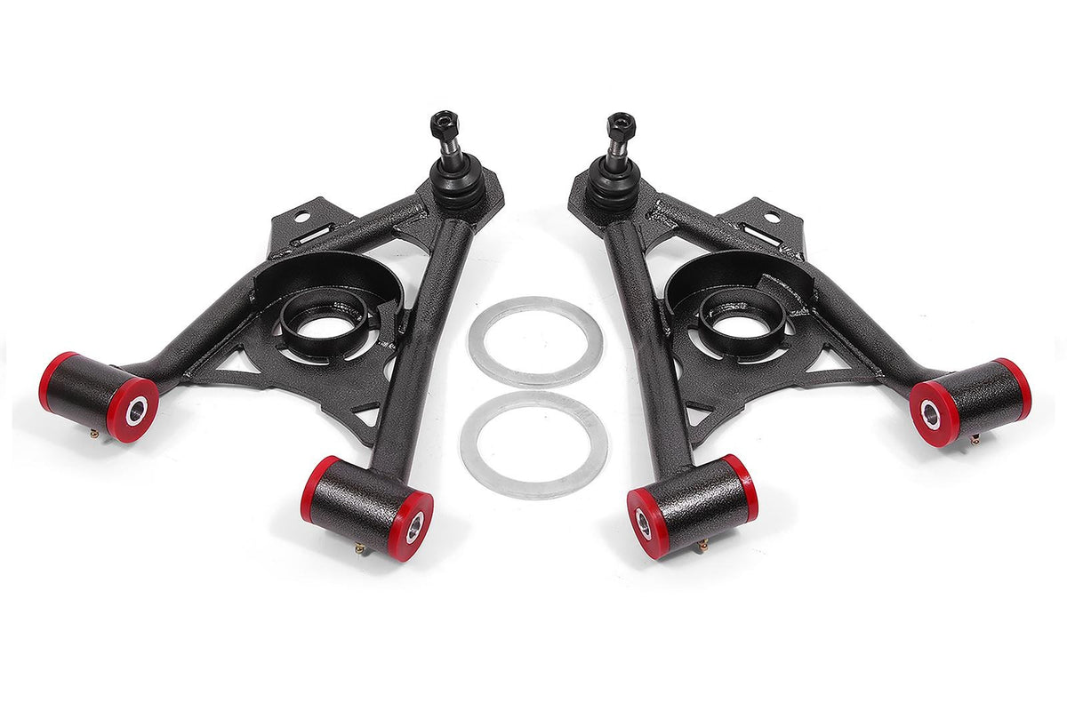 BMR 1994-2004 Mustang Lower Non-Adj. A-Arms (Poly) with Tall Ball Joint / Spring Pocket - Black Hammertone