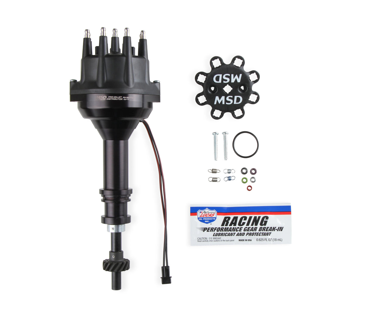 MSD 857731 Black Distributor for Ford 351C-460, Pro Billet, Small Cap, Steel Gear