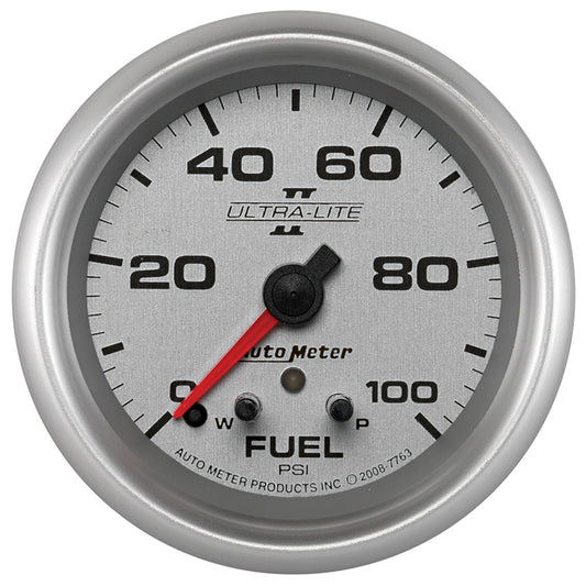 AutoMeter 7763 Ultra-Lite II 2-5/8in 0-100 PSI Full Sweep Electric Fuel Pressure Gauge