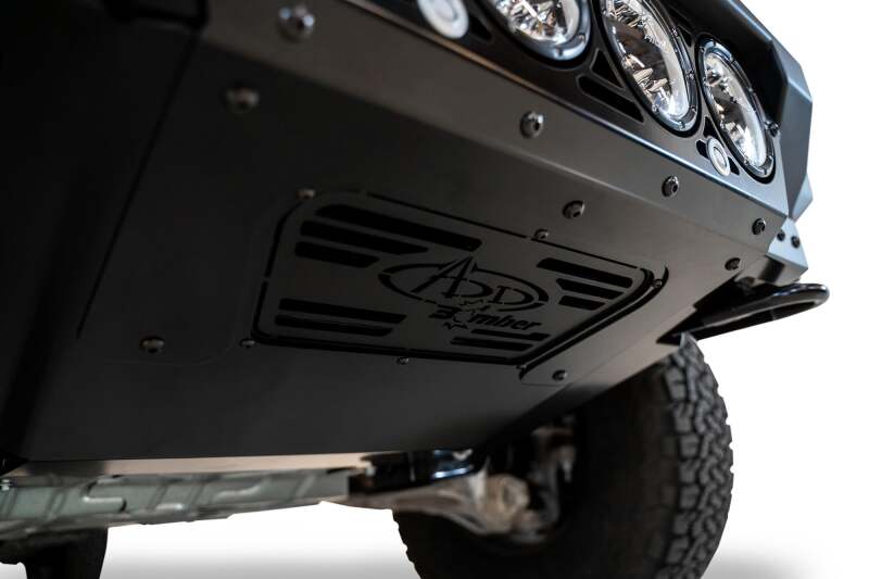 Addictive Desert Designs for 2021+ Ford Raptor Bomber Front Bumper w/ 4 Rigid 360 6in Light Mounts