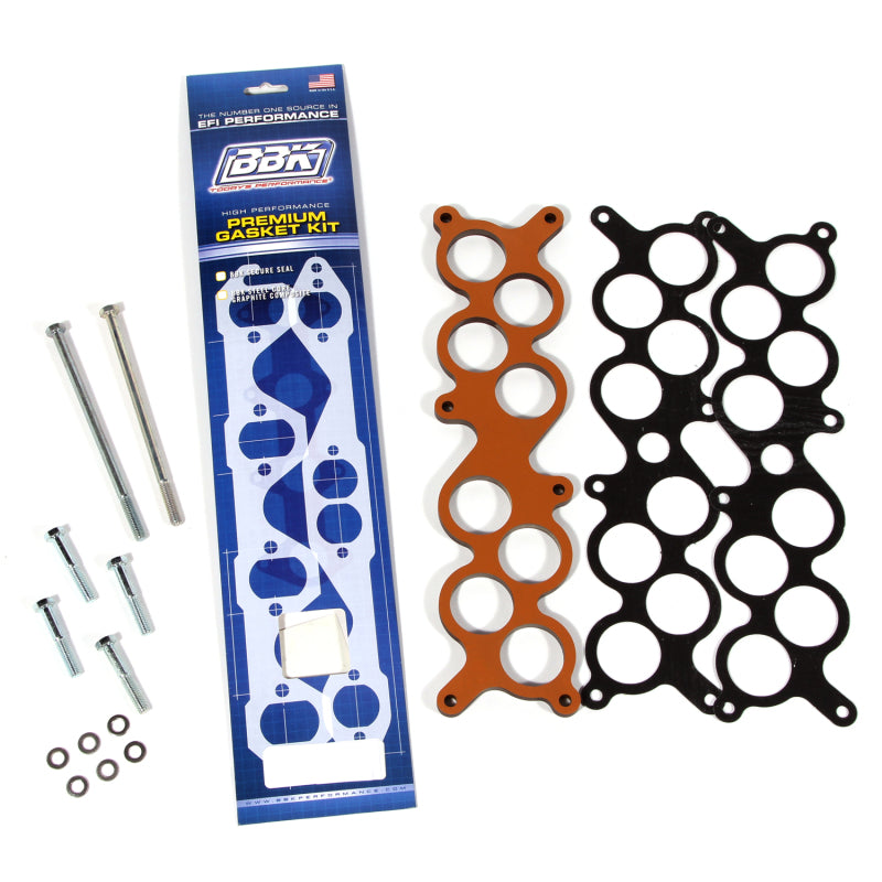BBK Performance 1506 Phenolic Intake Manifold Spacer Kit (3/8 in) for 1986-1995 Ford Mustang (5.0L) with Ford GT40 / Cobra Intake
