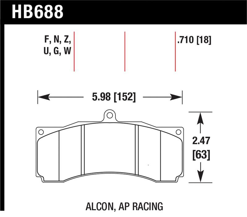 Hawk Performance HB688Z.710 Performance Ceramic Street Brake Pads