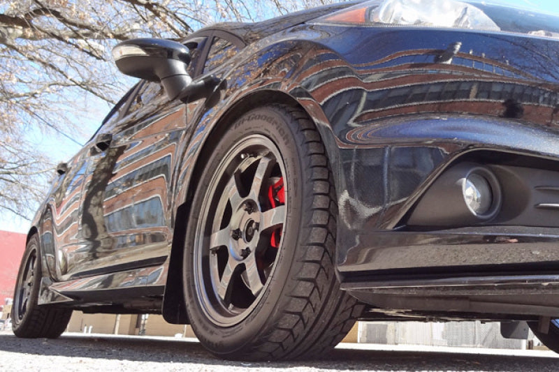 Rally Armor UR Mud Flaps - 2014-2019 Ford Fiesta - Black/White Logo - #MF29-UR-BLK/WH