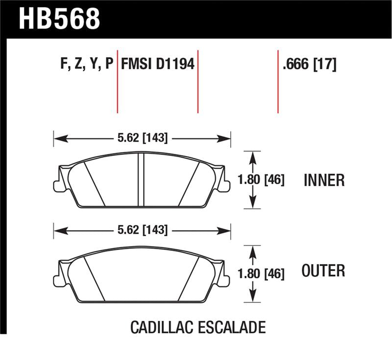 Hawk Performance HB568P.666 Super Duty Street Brake Pads