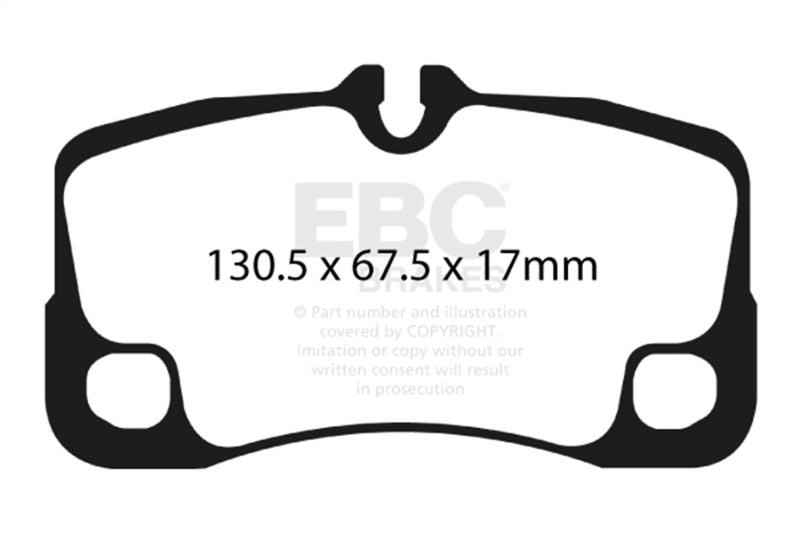 EBC 09-12 Porsche 911 (997) (Cast Iron Rotor only) 3.6 Carrera 2 Yellowstuff Rear Brake Pads DP41930R