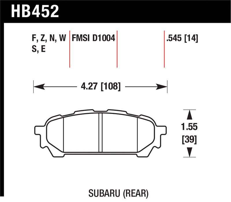 Hawk Performance HB452F.545 HPS Performance Street Brake Pads