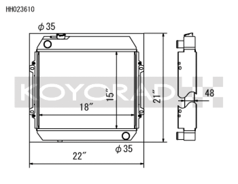 Koyo HH023610 for 68-72 Nissan Skyline L20 I6 MT (KGC10) Radiator