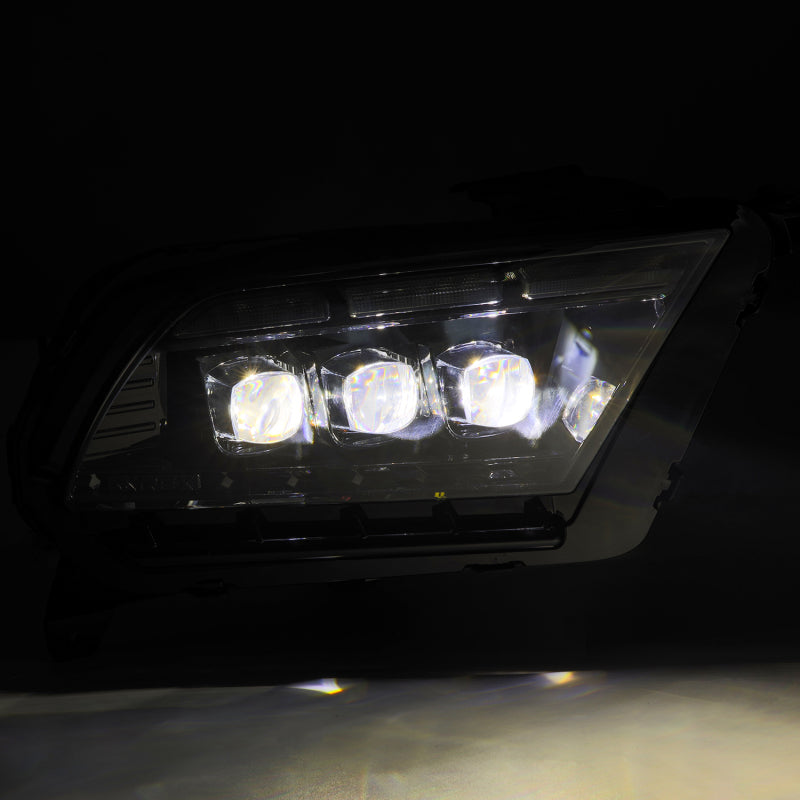 AlphaRex 880488 13-14 Ford Mustang NOVA LED Projector Headlights Alpha-Black with Activation Light & Sequential Signal / Switchback DRL