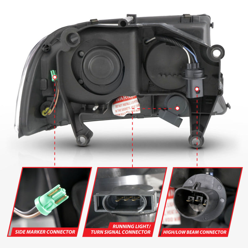 ANZO 1997-2004 Dodge Dakota Crystal Headlights