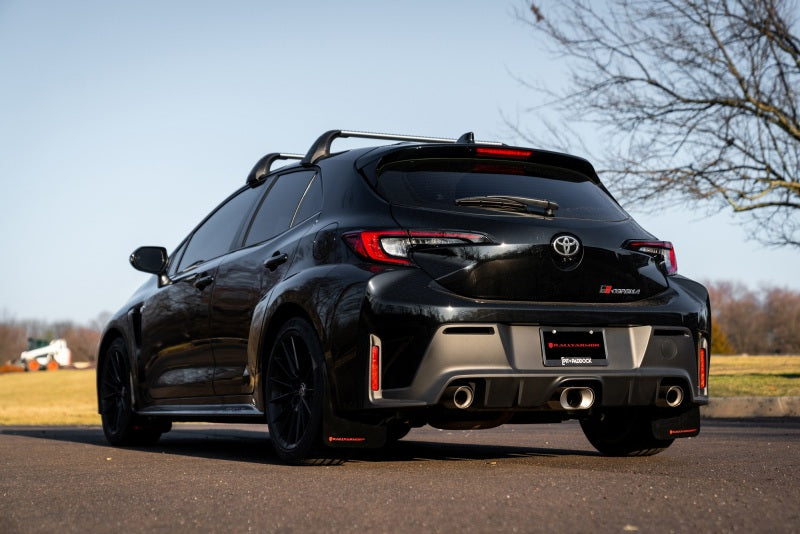 Rally Armor Mud Flaps - 2023-2026 Toyota GR Corolla - RAL UR Blk Flap/Dark Grey Logo - #MF89-UR-BLK-DGRY
