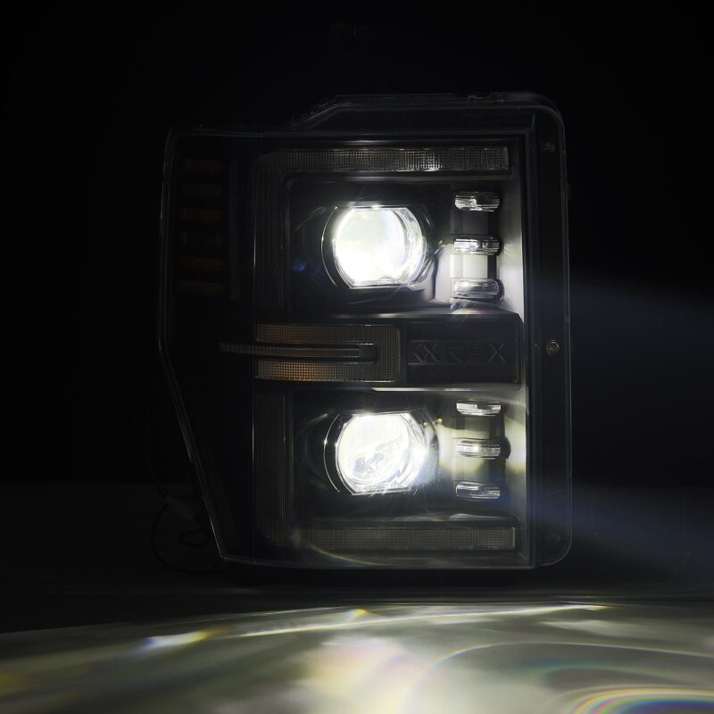 AlphaRex 880312 08-10 Ford F250-550 LUXX-Series LED Projector Headlights Black w/Activation Light/Sequential Signal
