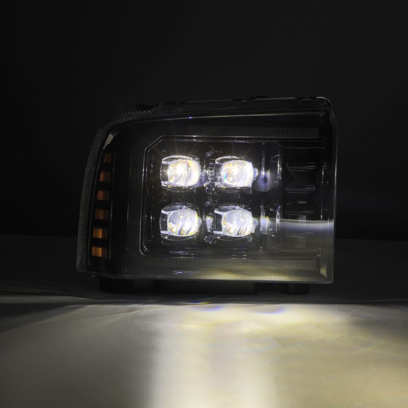 AlphaRex 880318 05-07 Ford Super Duty/Excursion NOVA-Series LED Projector Headlights Alpha-Black w/Activation Ligh