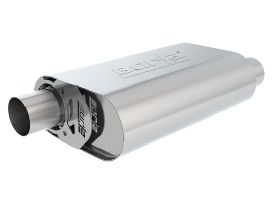 Borla 400823 CrateMuffler SBC 283 / 327 / 350 2.5 inch Offset/Center 14in x 4.35in x 9in Oval Muffler - #400823