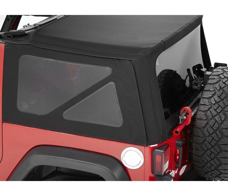 Bestop 07-18 Jeep Wrangler JK 2-Door Window Set (Prem Blk Twill Fits Supertop 54822 Rep-A-Top 79846)