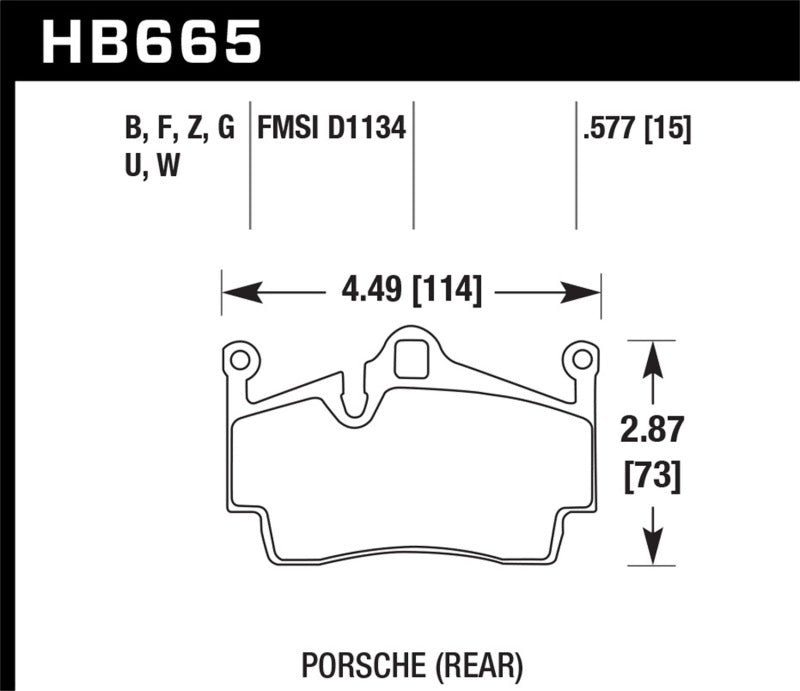 Hawk Performance HB665U.577 DTC-70 Motorsport Brake Pads
