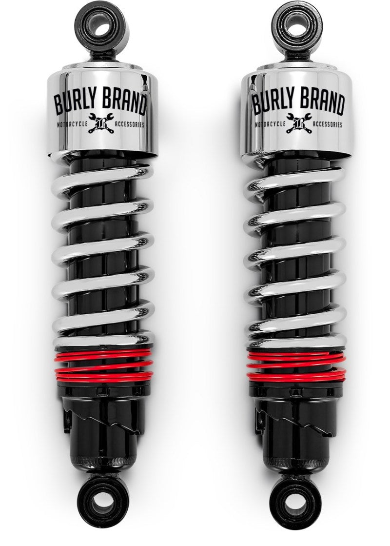Burly Brand B28-1204 Slammer Shocks Chrome for 1982-2026 Harley-Davidson Touring