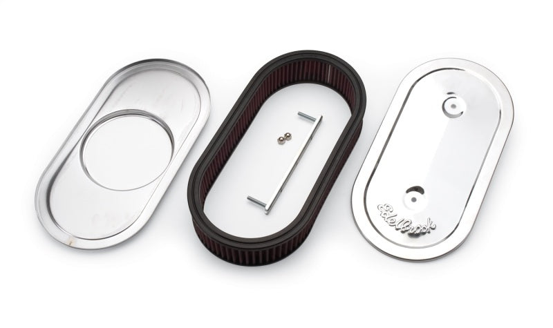 Edelbrock 1236 Air Cleaner Pro-Flo Series Oval Steel Top Cloth Element 13.5 in x 7 in x 3.5 in