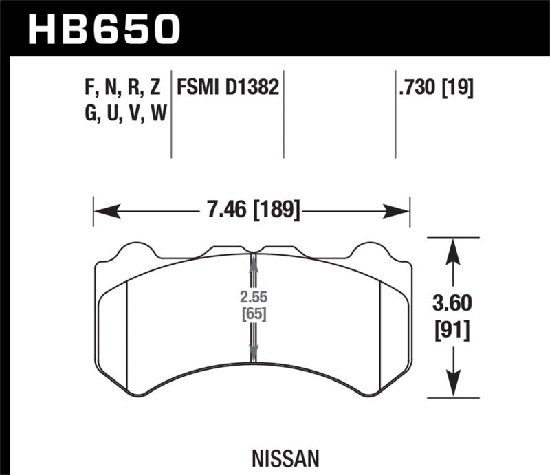 Hawk Performance HB650Z.730 Performance Ceramic Street Brake Pads