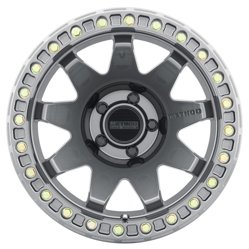 Method MR108 17x9 -44mm Offset 5x5 71.5mm CB Gloss Titanium with BH-H24125-38 Wheel