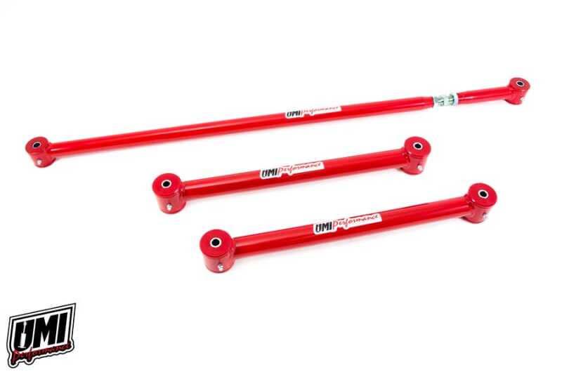 UMI Performance 201529-R Lower Control Arm and Panhard Bar Kit Red