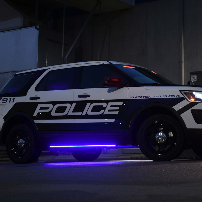 Putco for 2011-2019 Ford Explorer Interceptor Blade Rocker Kits Sideliners - Blue & White with White Override