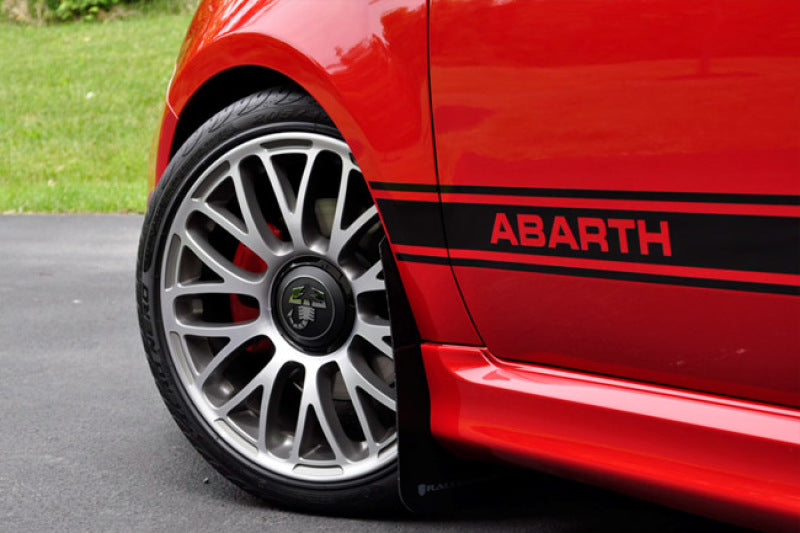 Rally Armor UR Mud Flaps - 2012-2019 Fiat 500 - Red/White Logo - #MF25-UR-RD/WH