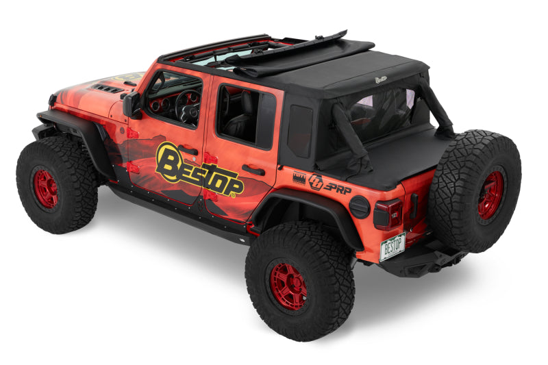Bestop 18-23 Jeep Wrangler JL 4-Door Halftop Conversion Kit (Premium Black Twill)