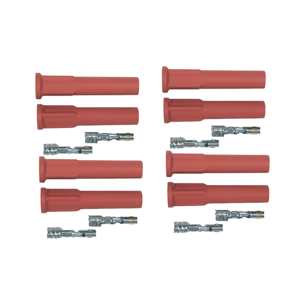 MSD 8854 Pro Race Spark Plug Boot & Terminal Kit, Straight, Red, Set of 8