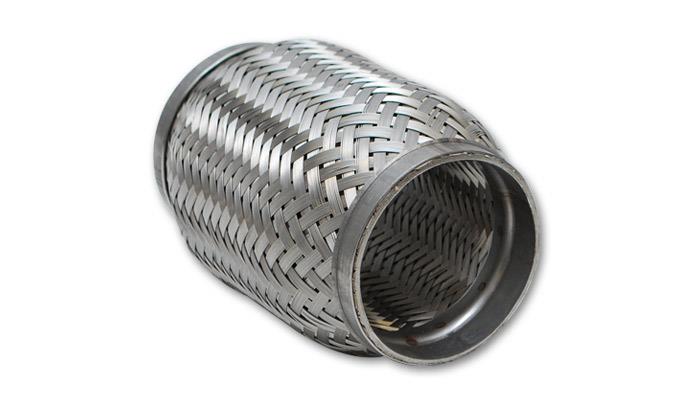 Vibrant SS Flex Coupling with Inner Braid Liner 2in inlet/outlet x 4in flex