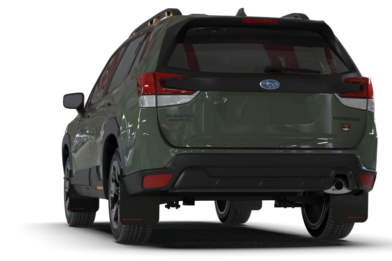 Rally Armor UR Mud Flaps - 2022-2025 Subaru Forester - Black/Orange Logo - #MF82-UR-BLK/WOR