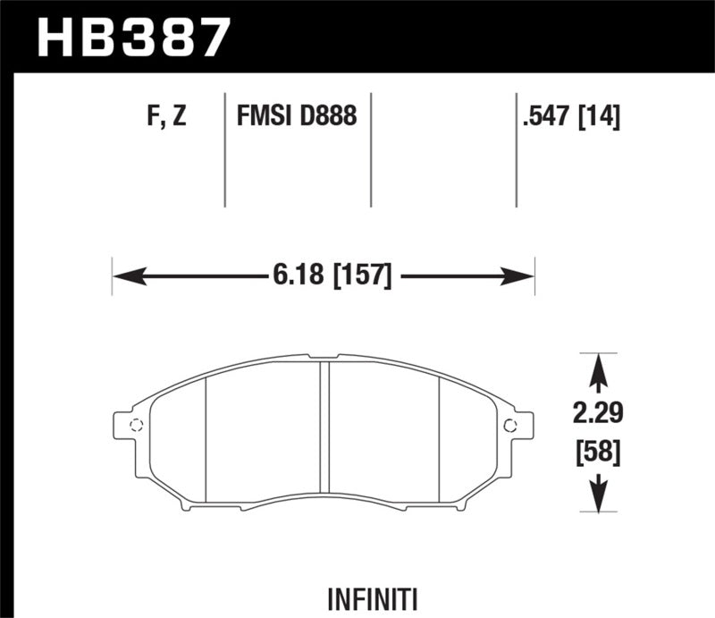 Hawk Performance HB387Z.547 Performance Ceramic Street Brake Pads