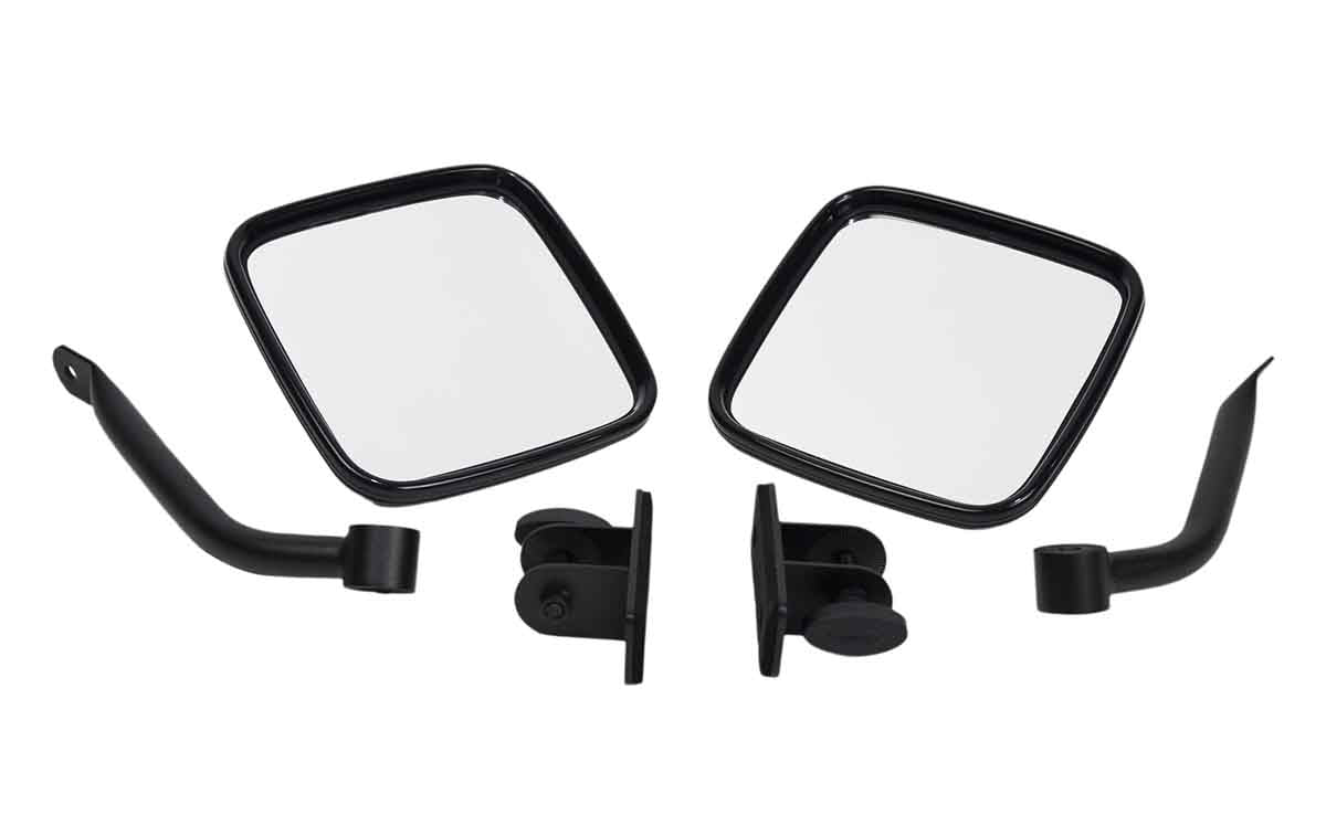 Kentrol 80496 E-Z Detach Side Mirrors Pair for 1997-2018 Jeep Wrangler TJ LJ JK - Textured Black