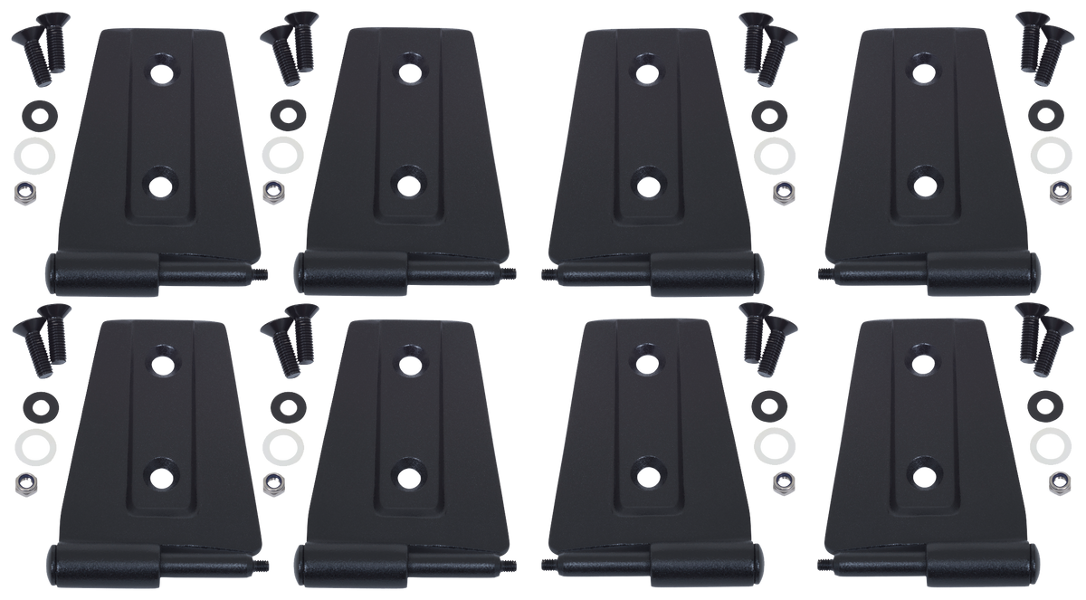 Kentrol 80576 Door Hinge Set 8 Piece for 2007-2018 Jeep Wrangler JKU 4-Door - Textured Black