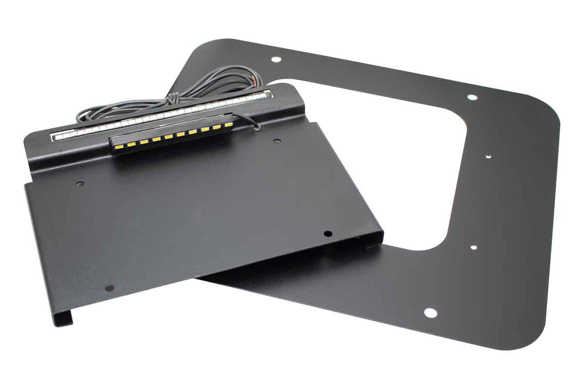 Kentrol 80710 Rear License Plate Mount with LED for 1997-2006 Jeep Wrangler TJ LJ - Textured Black
