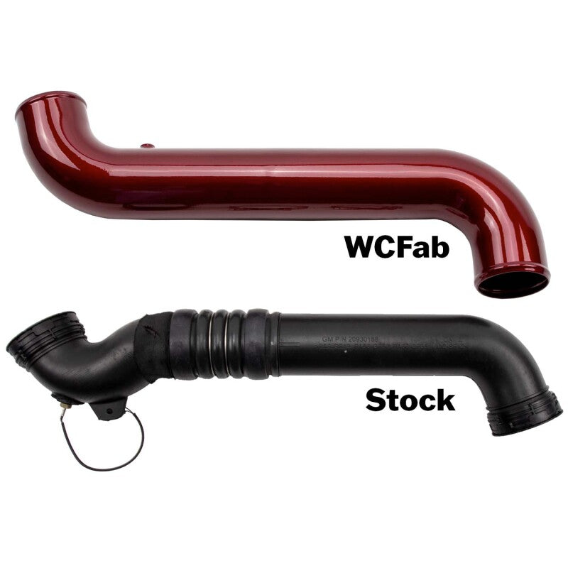 Wehrli Custom Fabrication WCF100682-GB Passenger Side 3.5in Intercooler Pipe Gloss Black for 2011-2016 Chevrolet Silverado / GMC Sierra 2500 HD / 3500 HD LML Duramax